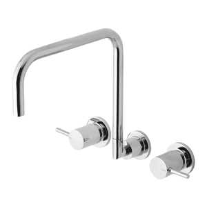 Vivid Pin Lever Wall Sink Set 240mm Squareline Chrome - Chrome