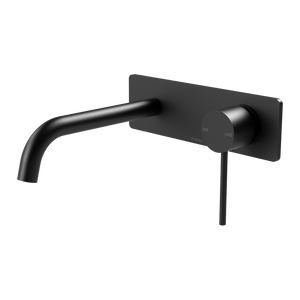 Vivid Slimline SwitchMix Wall Basin / Bath Mixer Set 180mm Fit-Off Kit Matte Black - Matte Black