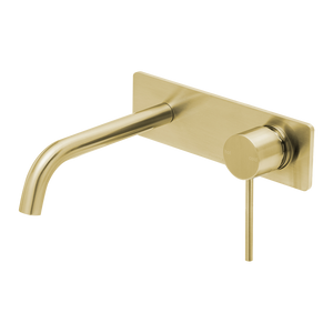 Vivid Slimline SwitchMix Wall Basin / Bath Mixer Set 180mm Fit-Off Kit Brushed Gold - Brushed Gold