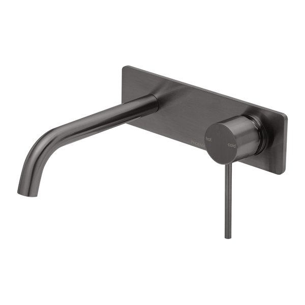Vivid Slimline SwitchMix Wall Basin / Bath Mixer Set 180mm Fit-Off Kit Brushed Carbon