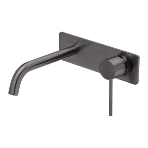 Vivid Slimline SwitchMix Wall Basin / Bath Mixer Set 180mm Fit-Off Kit Brushed Carbon - Brushed Carbon