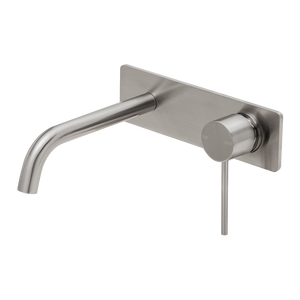 Vivid Slimline SwitchMix Wall Basin / Bath Mixer Set 180mm Fit-Off Kit Lead Free Brushed Nickel - Brushed Nickel