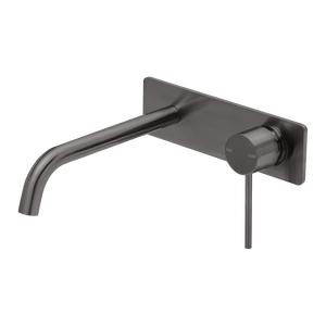 Vivid Slimline SwitchMix Wall Basin / Bath Mixer Set 230mm Fit-Off Kit Brushed Carbon - Brushed Carbon