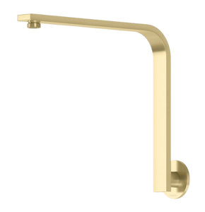 Vivid Slimline High-Rise Shower Arm Round Plate Brushed Gold - Brushed Gold