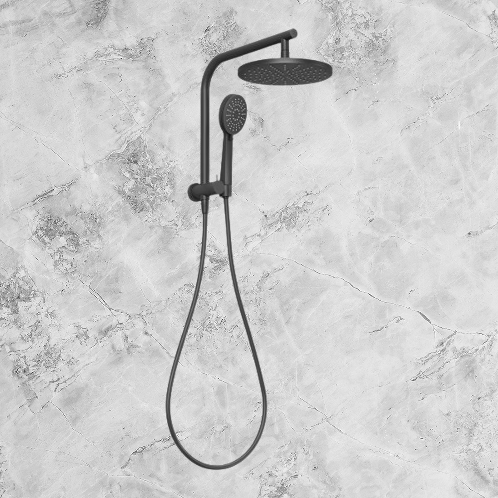 Vivid Slimline Compact Twin Shower Matte Black