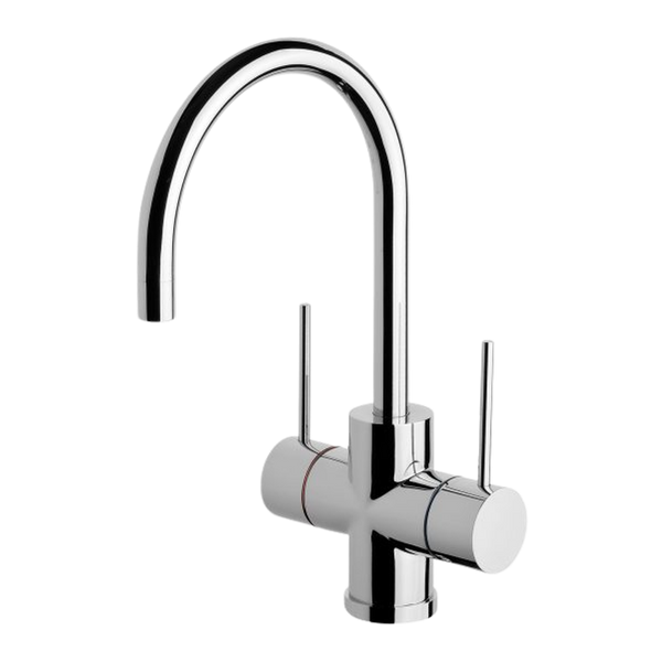 Vivid Slimline Twin Handle Sink Mixer 160mm Gooseneck Chrome