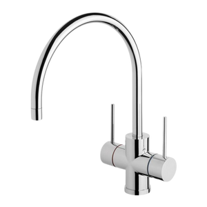 Vivid Slimline Twin Handle Sink Mixer 220mm Gooseneck Chrome - Chrome