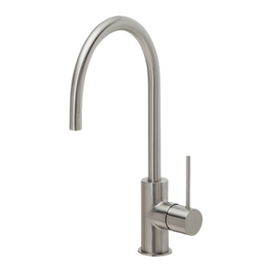 Vivid Slimline Sink Mixer 220mm Gooseneck Brushed Nickel - Brushed Nickel