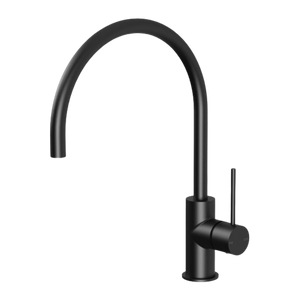 Vivid Slimline Sink Mixer 220mm Gooseneck Matte Black - Matte Black