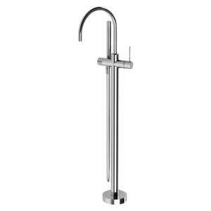 Vivid Slimline Floor Mounted Bath Mixer with Hand Shower Chrome - Chrome