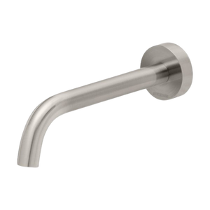 Vivid Slimline Wall Bath Outlet 180mm Curved Brushed Nickel - Brushed Nickel