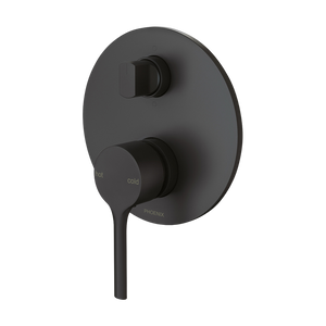 Vivid Slimline Oval SwitchMix Shower / Bath Diverter Mixer Fit-Off Kit  Matte Black - Matte Black