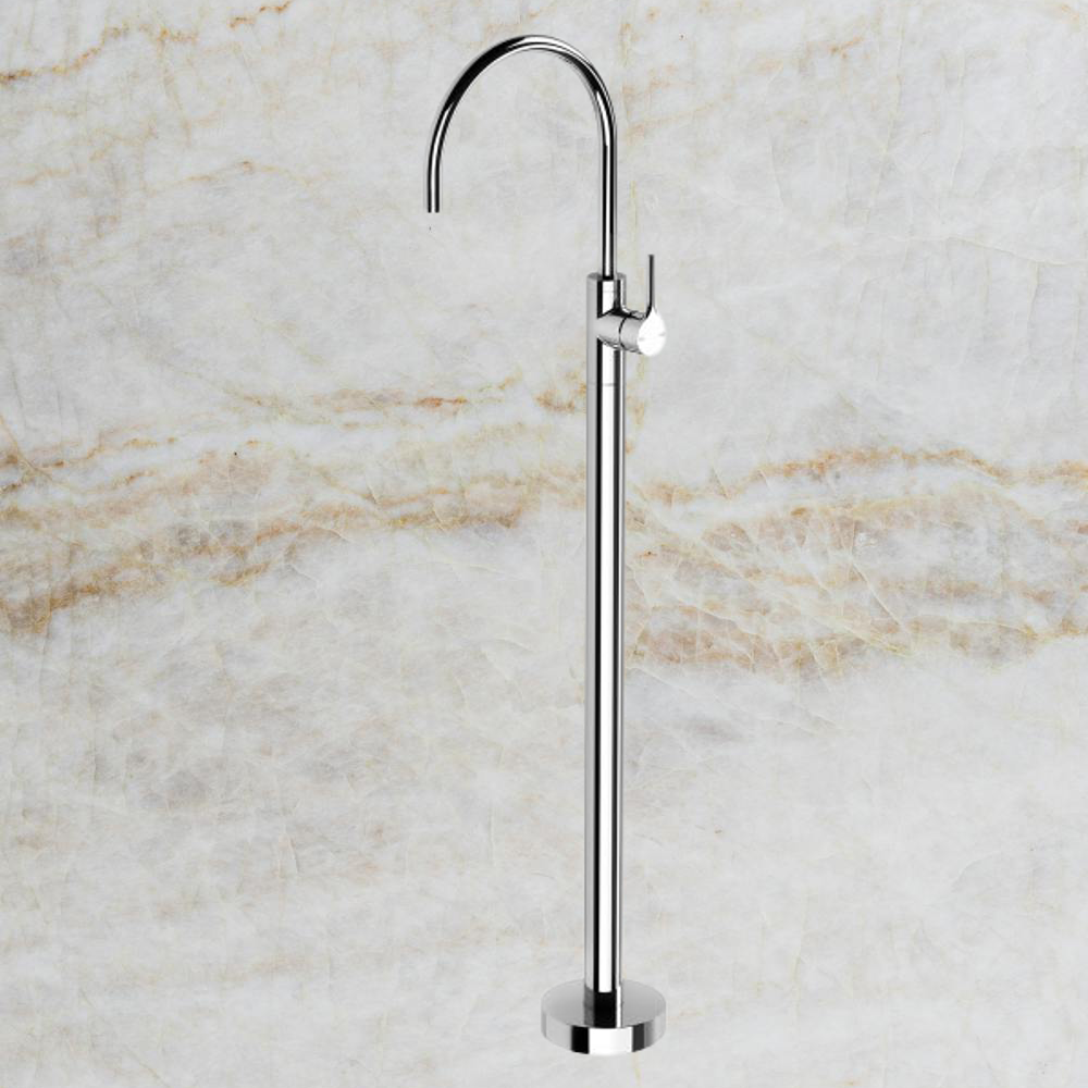Vivid Slimline Oval Floor Mounted Bath Mixer Chrome