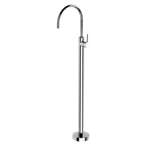 Vivid Slimline Oval Floor Mounted Bath Mixer Chrome - Chrome