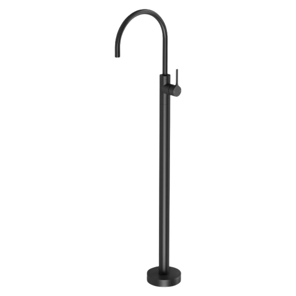 Vivid Slimline Oval Floor Mounted Bath Mixer Matte Black