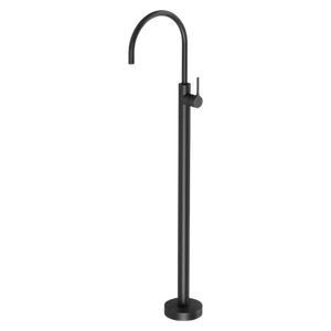 Vivid Slimline Oval Floor Mounted Bath Mixer Matte Black - Matte Black