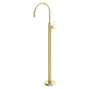 Vivid Slimline Oval Floor Mounted Bath Mixer Brushed Gold - Brushed Gold