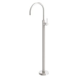 Vivid Slimline Oval Floor Mounted Bath Mixer Brushed Nickel - Brushed Nickel