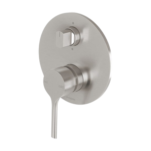 Vivid Slimline Oval Shower / Bath Diverter Mixer Brushed Nickel - Brushed Nickel
