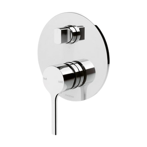 Vivid Slimline Oval Shower / Bath Diverter Mixer Chrome - Chrome