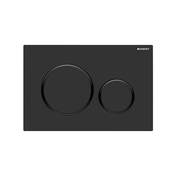Concealed Cistern Flush Plate With Round Buttons Matte Black