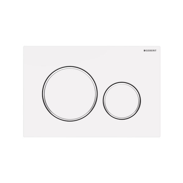 Concealed Cistern Flush Plate With Round Buttons White