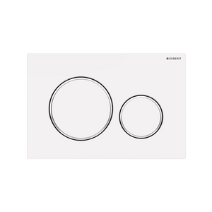 Concealed Cistern Flush Plate With Round Buttons White - White