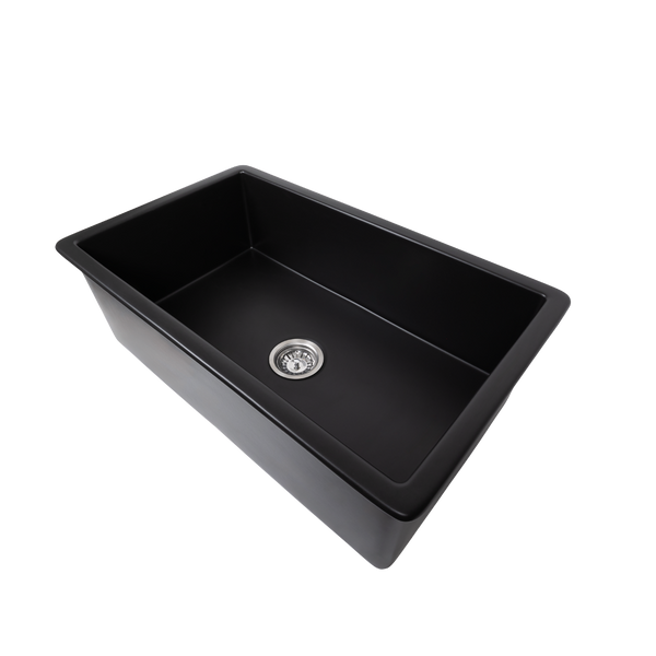 Maurice 813x483 Matte Black Fireclay Single Bowl Sink