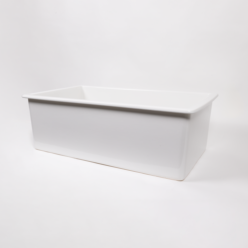 Libby 760x449 Gloss White Fireclay Single Bowl Sink
