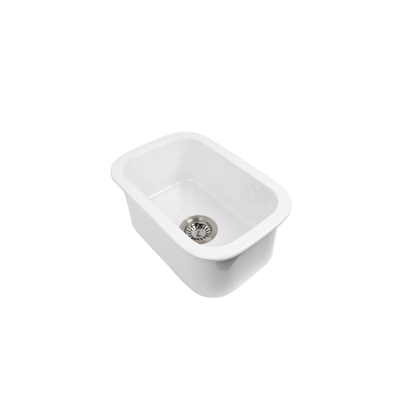 Oswynn 330x483 Gloss White Fireclay Single Bowl Sink