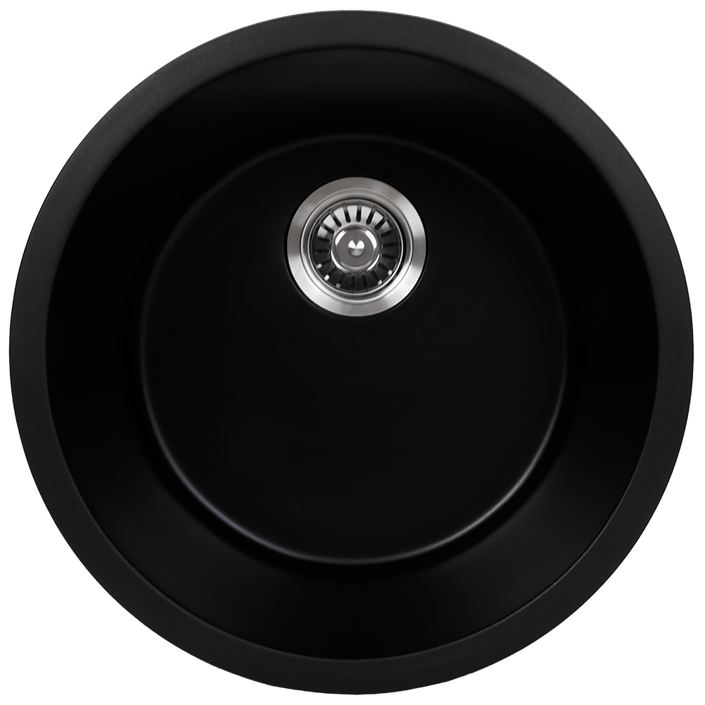 Douglas 460x460 Black Granite Circle Single Bowl Sink