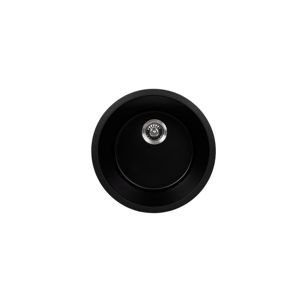 Douglas 460x460 Black Granite Circle Single Bowl Sink
