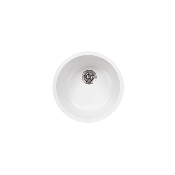 Douglas 460x460 White Granite Circle Single Bowl Sink