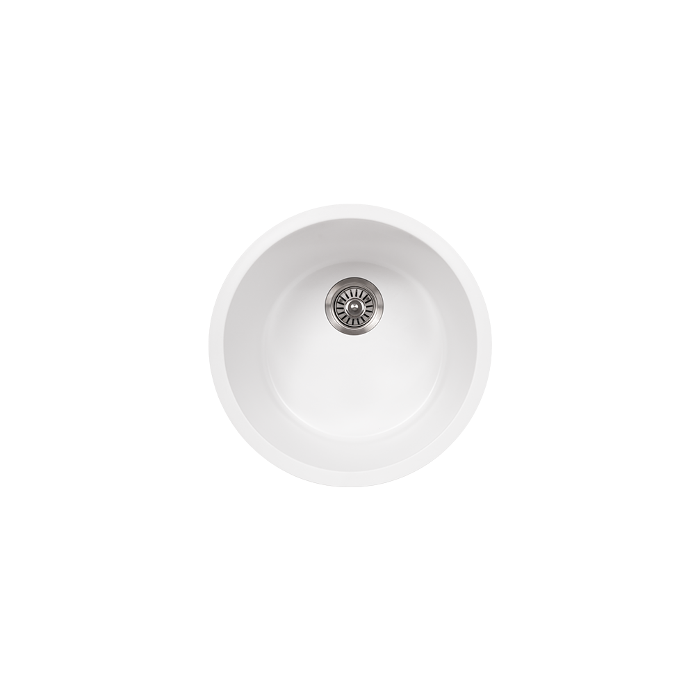 Douglas 460x460 White Granite Circle Single Bowl Sink