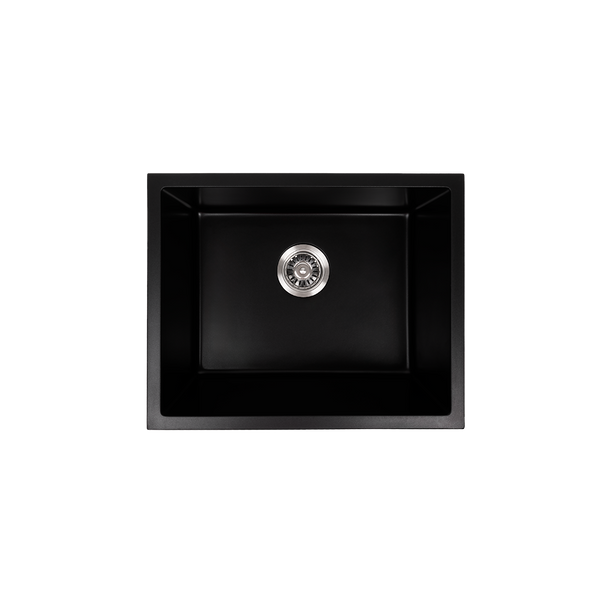 Donald 560x445 Black Granite Square Single Bowl Sink