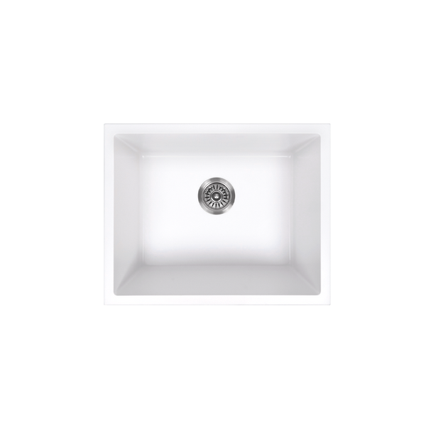 Donald 560x445 White Granite Square Single Bowl