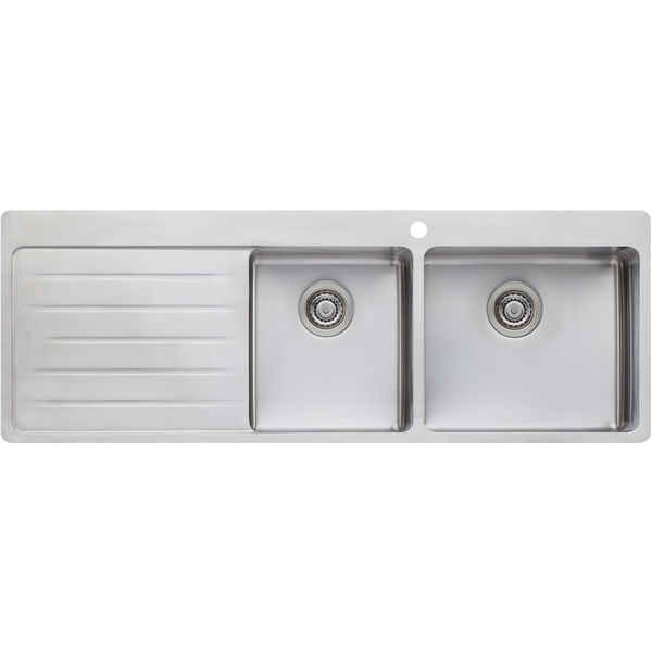 Sonetto 1 And 3/4 Bowl Topmount Sink With Drainer Right Stainless Steel