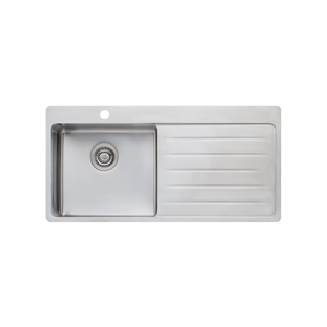 Sonetto Single Bowl Topmount Sink With Drainer Left Stainless Steel - Stainless Steel