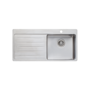 Sonetto Single Bowl Topmount Sink With Drainer Right Stainless Steel - Stainless Steel