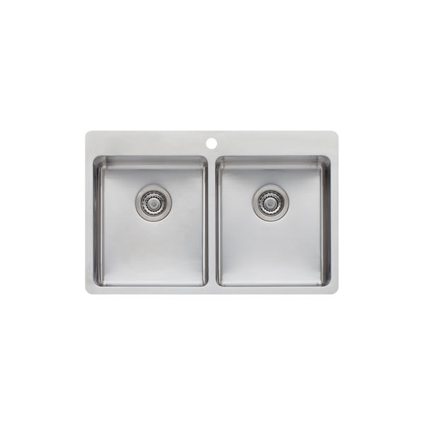 Sonetto Double Bowl Topmount Sink Stainless Steel