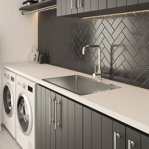 Charlotte Brushed Nickel Square Mixer - Brushed Nickel