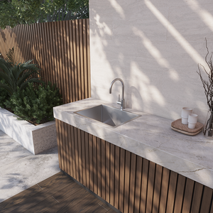 Issac 600x450 Alfresco 316 Stainless Steel Sink - Brushed Stainless Steel
