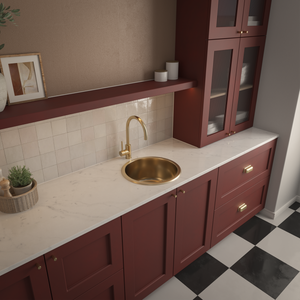 Brushed Brass Gold Divya 425x425 Round Sink - Brushed Brass Gold