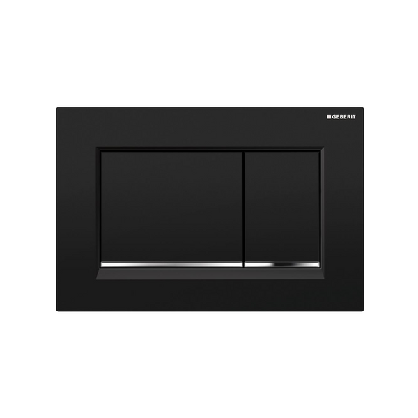 Concealed Cistern Flush Plate With Square Buttons Black