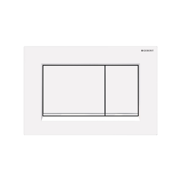 Concealed Cistern Flush Plate With Square Buttons White