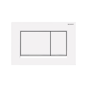 Concealed Cistern Flush Plate With Square Buttons White - White