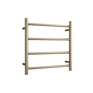 Round Ladder Heated Towel Rail Brushed Brass Gold - Brushed Brass Gold