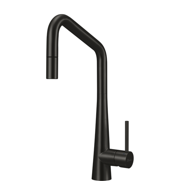 Essente Stainless Steel Square Goose Neck Pull Out Mixer Brushed Black