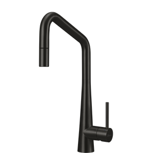 Essente Stainless Steel Square Goose Neck Pull Out Mixer Brushed Black - Brushed Black