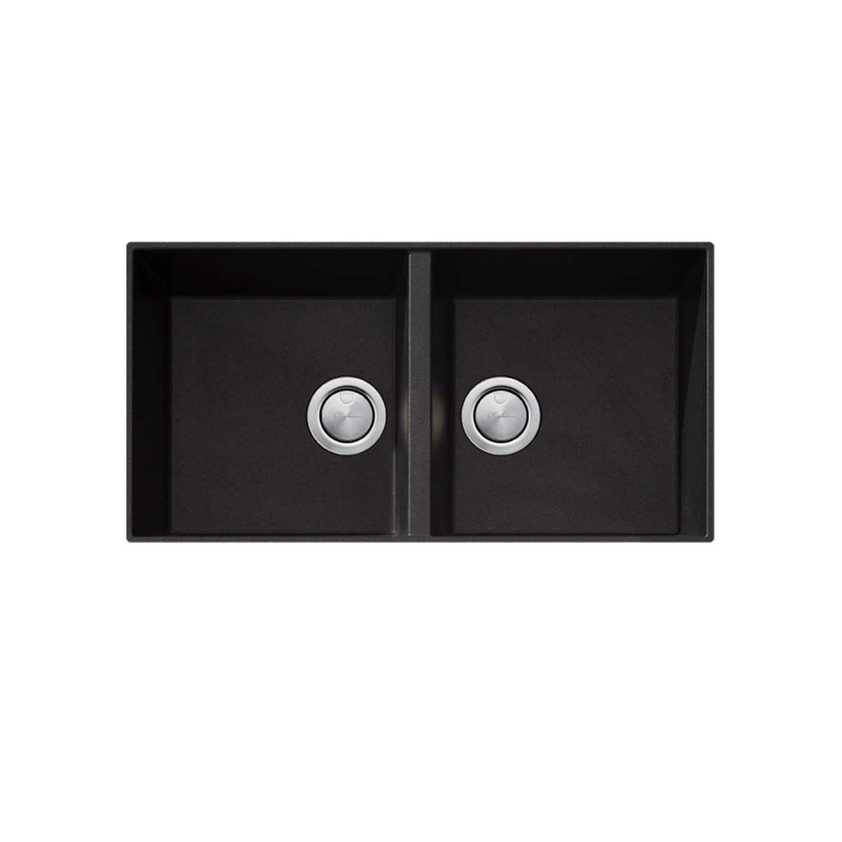 Santorini Double Bowl Undermount Sink Black